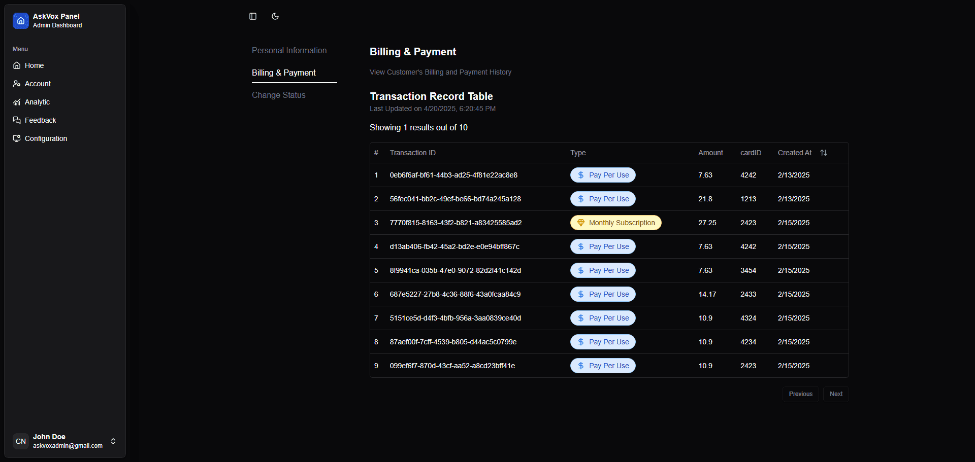 ECHO Admin Dashboard screenshot 5